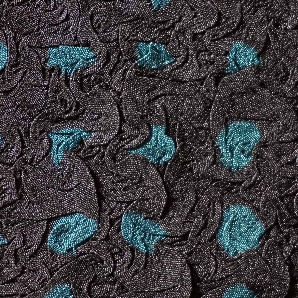 Chico's Travelers Charcoal Teal Crushed Jacket XL 1X 2X Crinkle Textured Kimono - Picture 6 of 9